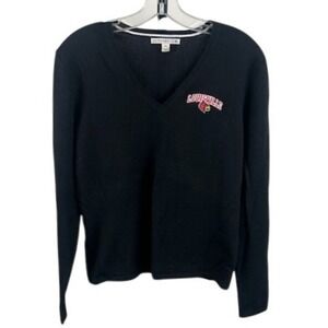 NCAA Cutter & Buck Louisville Cardinals UofL‎ V-Neck Black Sweater Size Medium